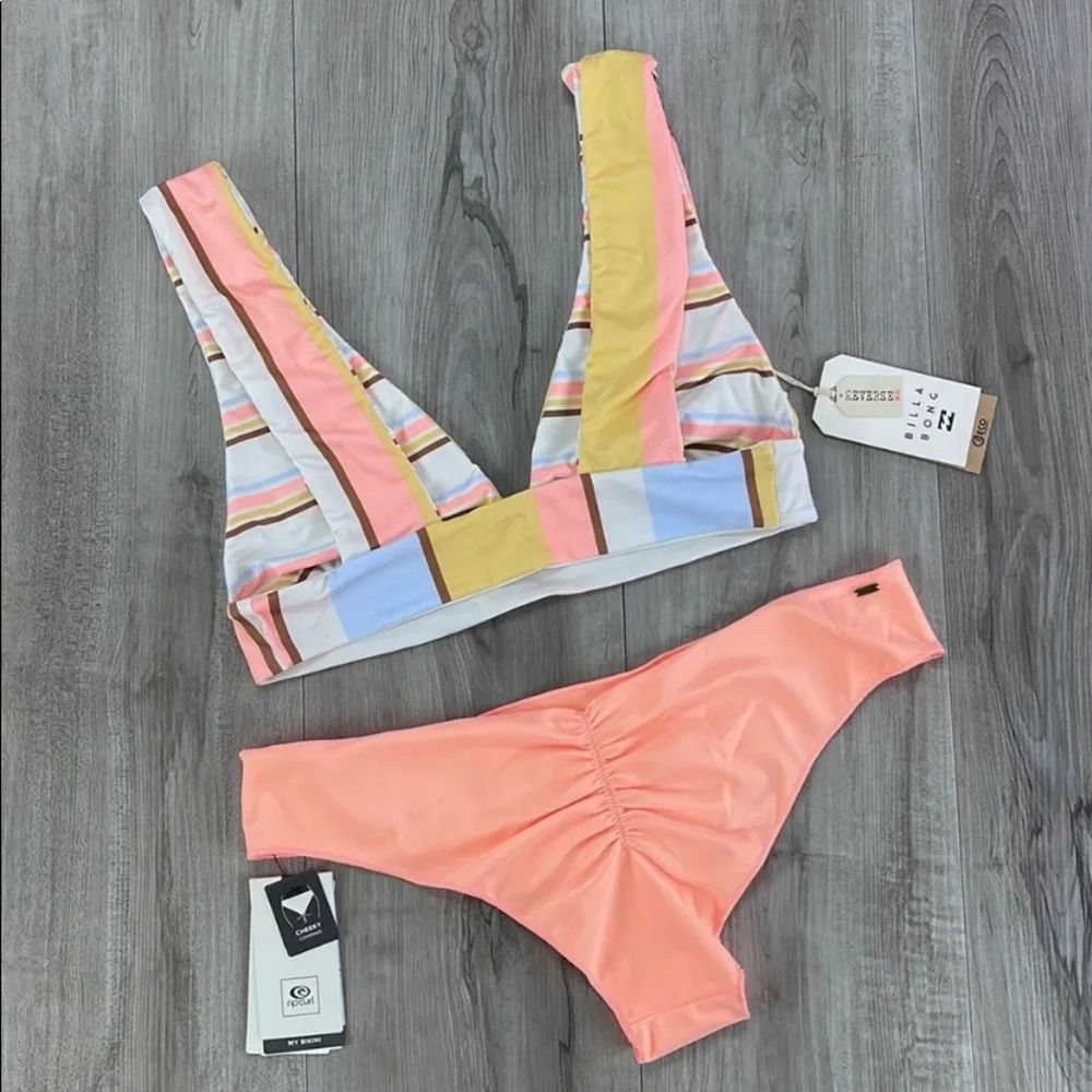 ☀️BILLABONG☀️ RIP CURL☀️FEELING SUNNY PLUNGE CLASSIC SURF CHEEKY PANT - Picture 15 of 16